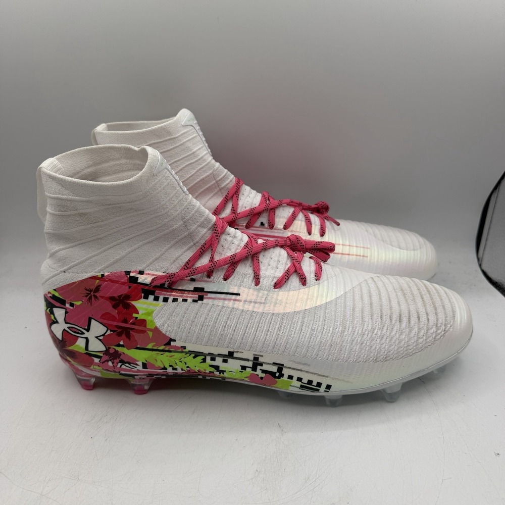 Under Armour Highlight Pro LE LaCrosse Cleats Mens 15 White Pink 6005974-100